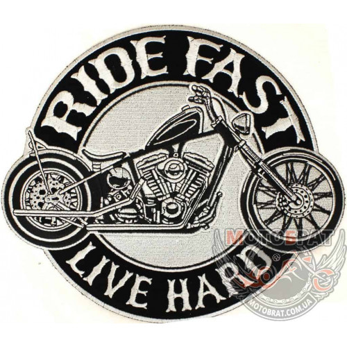 Велика нашивка Ride Fast Live Hard Bobber Patch