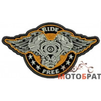 Нашивка Ride Free з V-Twin і крилами