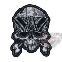 Большая нашивка Череп с костями в бандане