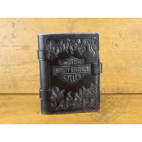 Кошелёк кожаный Harley Davidson Flames Black