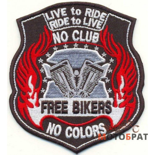 Нашивка No Club Free Bikers V-Twin мала (NS01121423)