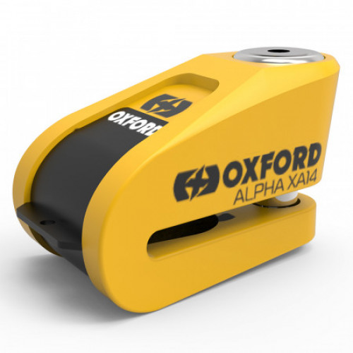 Мотозамок Oxford Alpha XA14 Alarm Disc Lock Yellow-Black (LK217)