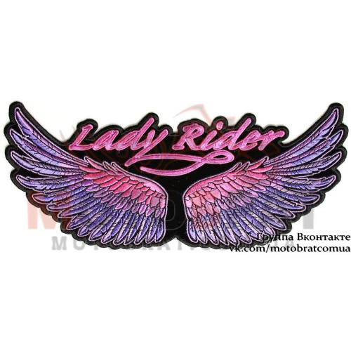Нашивка Lady Rider з пурпуровими крилами