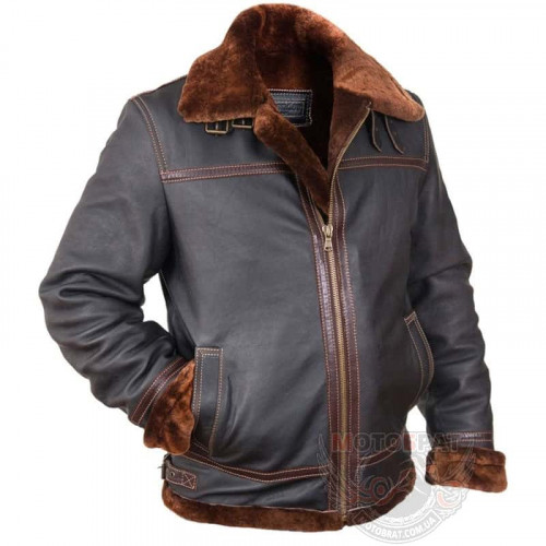Зимова шкіряна куртка Pilot Brown (24111802)