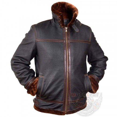 Зимняя кожаная куртка Pilot Brown (24111802)