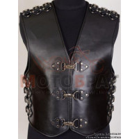 Кожаный байкерский жилет Броня 5.2