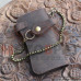 Кожаный кошелек с цепочкой петелькой на ремень (19041603)