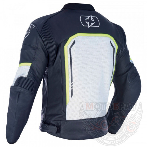 Мотокуртка чоловіча Oxford Strada MS Leather Sports Jacket Black /White /Fluo (LM183102S)