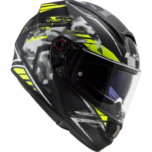 Мотошолом LS2 FF397 Vector FT2 Stencil Black H-V Yellow S (103973754S)