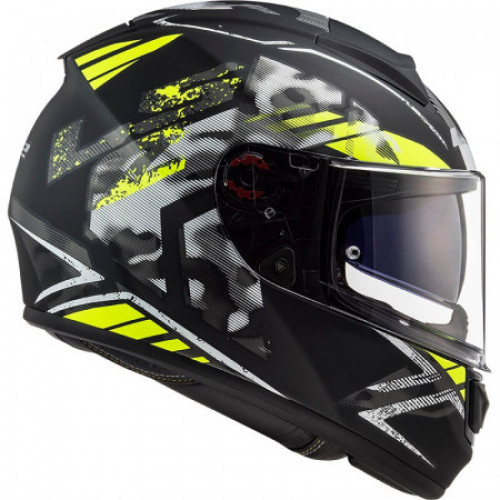 Мотошолом LS2 FF397 Vector FT2 Stencil Black H-V Yellow S (103973754S)