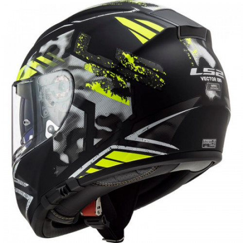 Мотошолом LS2 FF397 Vector FT2 Stencil Black H-V Yellow S (103973754S)