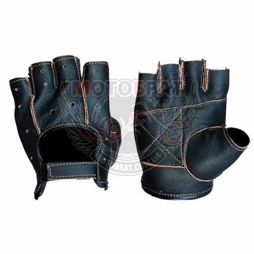 Шкіряні рукавички без пальців Класик з вирізом