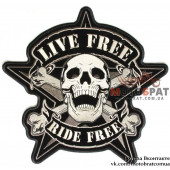 Нашивка Live Free Ride Free Star Skull