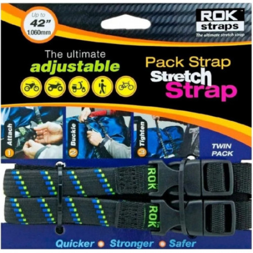 Крепежные ремни Oxford ROK Straps MD 16mm Adj Black-Синий-Зелёный (ROK305)