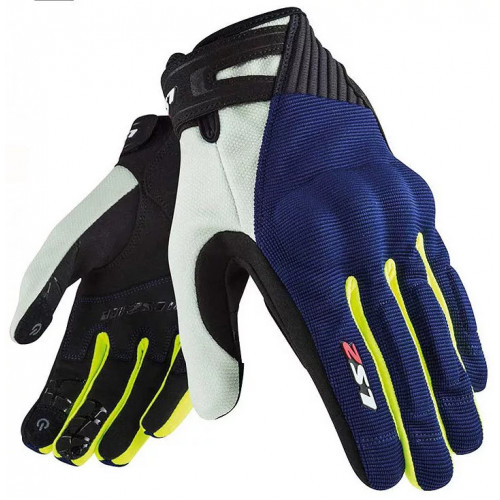 Мотоперчатки мужские LS2 Dart 2 Man Gloves Blue/H-V Yellow XL (70011F0126XL)