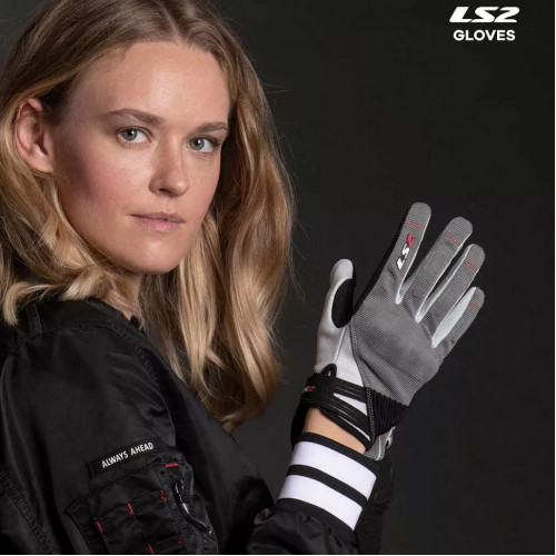 Мотоперчатки женские LS2 Dart 2 Lady Gloves Black/Red/Grey M (70011F0032M)