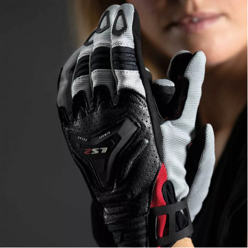Мотоперчатки женские LS2 All Terrain Lady Gloves Black/Grey/Red L (70120F0032L)