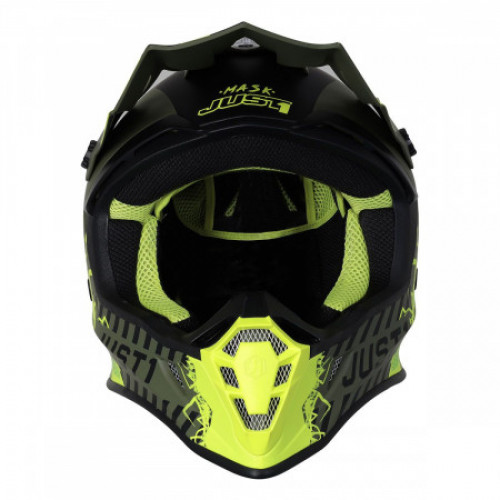 Мотошлем Just1 J38 Mask Fluo Yellow-Black-Зелёный Matt S (606332024100303)