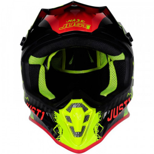 Мотошлем Just1 J38 Mask Fluo Yellow-Red-Black XL (606332019400306)