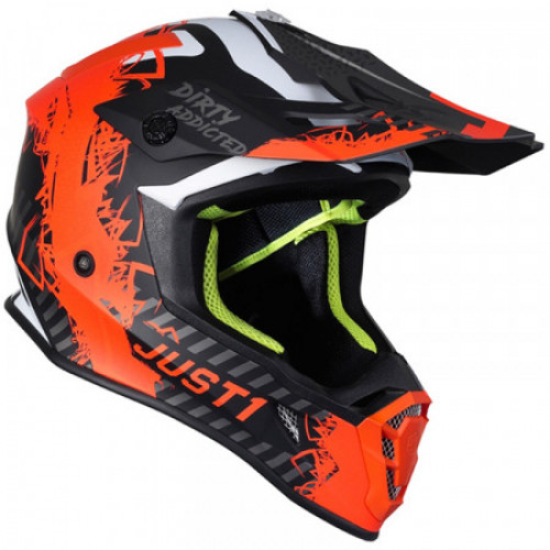 Мотошлем Just1 J38 Mask Fluo Оранжевый Titanium-Black Matt M (606332025300304)