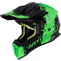 Мотошлем Just1 J38 Mask Fluo Зелёный Titanium-Black XL