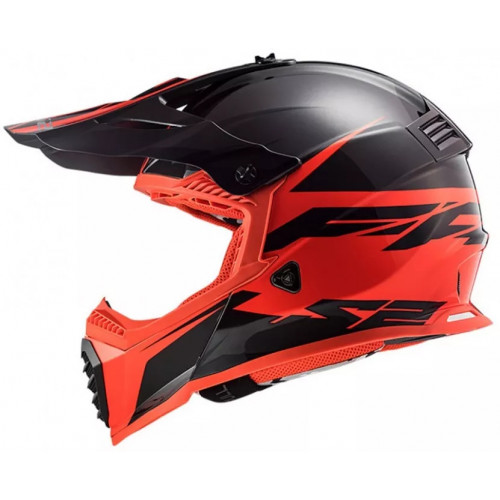 Мотошлем LS2 MX437 Fast EVO Roar Black Red XL (404373232XL)