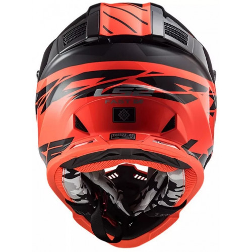 Мотошлем LS2 MX437 Fast EVO Roar Black Red XL (404373232XL)