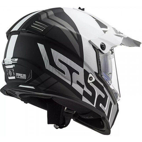 Мотошлем LS2 MX436 Pioneer Evo Evolve White Matt Black 3XL (4043633113XL)