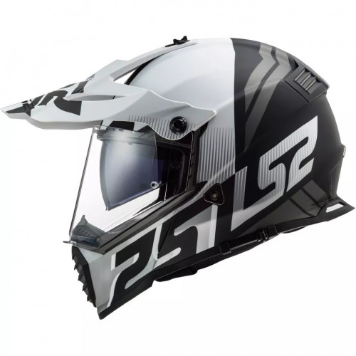 Мотошлем LS2 MX436 Pioneer Evo Evolve White Matt Black 3XL (4043633113XL)