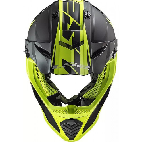 Мотошлем LS2 MX437 Fast EVO Roar Black HI-VIS Yellow XL (404373254XL)