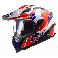 Мотошолом LS2 MХ701 Explorer Atlantis Gloss White/Red/Blue S
